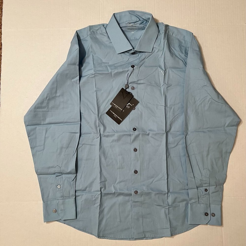 New  W Tag Italia 19V69 Men's Blue Dress shirt